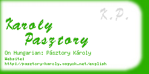 karoly pasztory business card